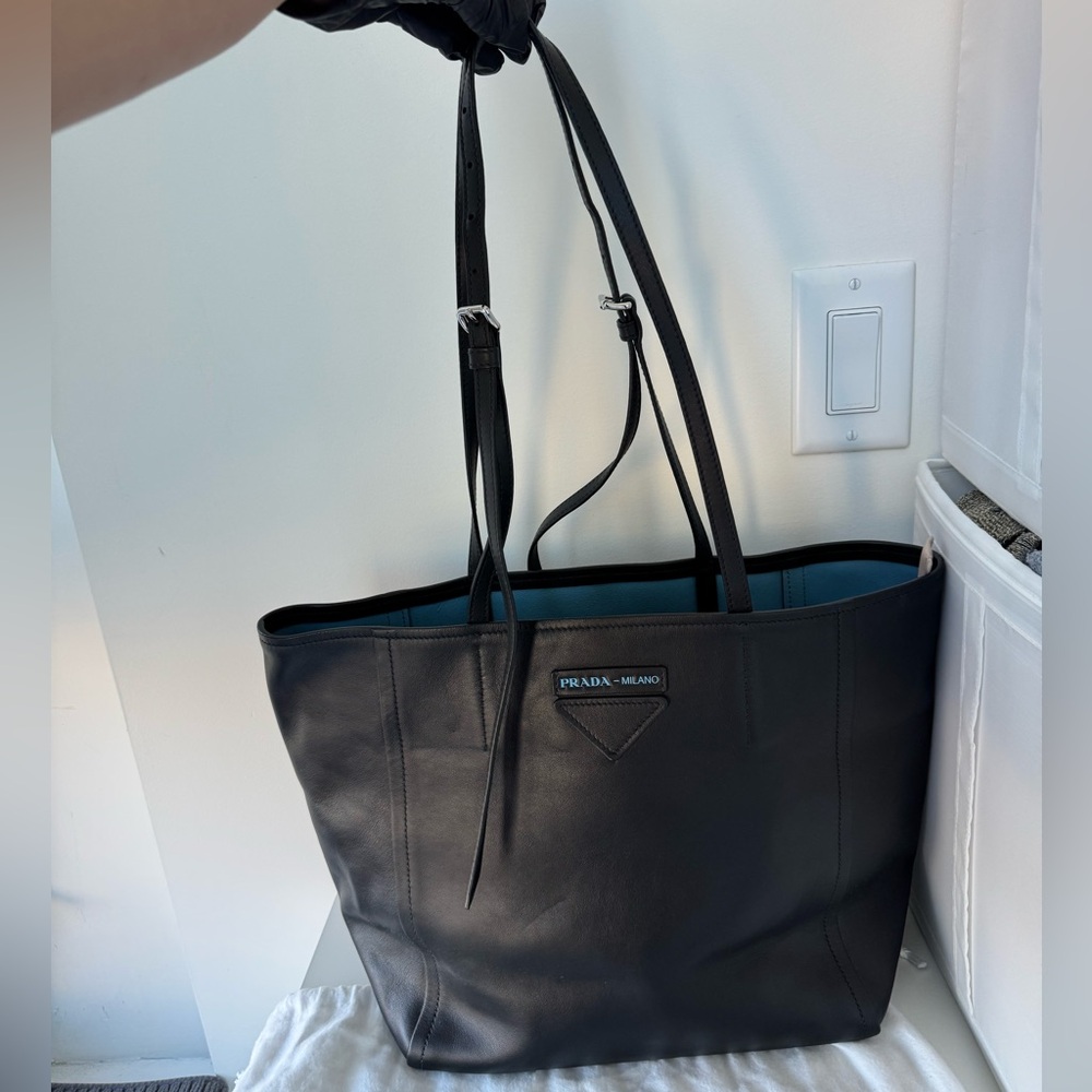 Prada Grace Lux Light Black Tote Bag